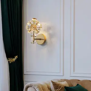 Kristall-Schlafzimmer-Wandlampe neuer Stil postmoderne einfacher Stil warmes Wohnzimmer Nachttisch-Wandlampe Hotellampe Studie