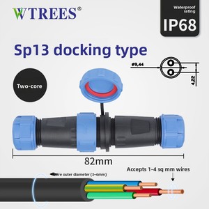 Không thấm nước hàng không kết nối cắm ổ cắm 10A lõi Docking Loại đồng liên hệ với vật liệu cho SP13 SP17 SP21-2-3-4-5-7-9 - Product Image 6