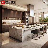 PA contemporain moderne en forme prêt à assembler modulaire laqué personnalisé armoires de cuisine en bois îlot mobilier d'appartement