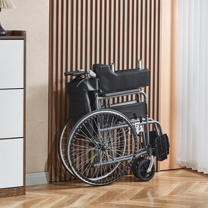 Silla de ruedas manual Aitelun 90x88x25cm de acero al carbono plegable con inodoro para ancianos y discapacitados - Product Image 3
