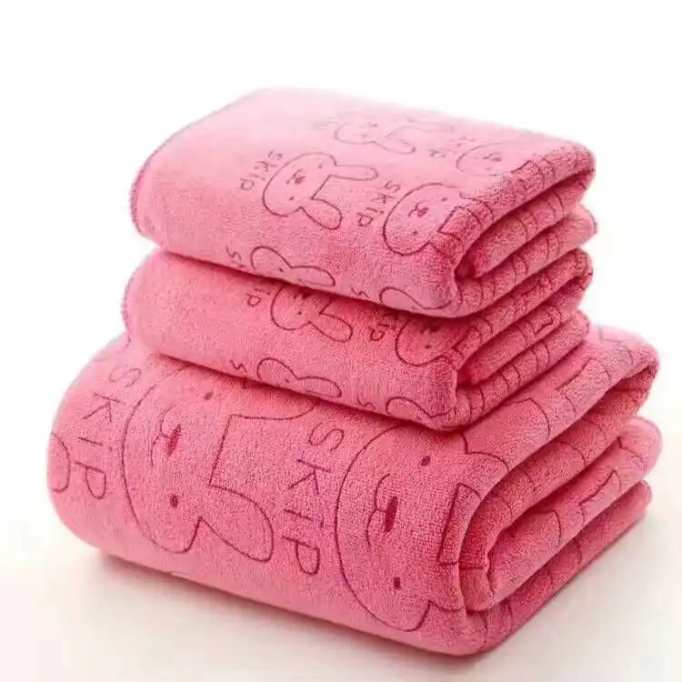 cheap price wholesale custom microfiber soft comfortable quick drying printed pattern household bathroom bath towel set