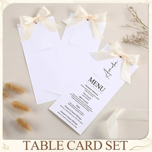 Menus de dîner de mariage personnalisés élégants en papier calligraphié doré avec impression numérique pour mariages et réceptions - Product Image 2