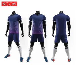 도매 KCOA 스포츠 빈 축구 셔츠 폴리에스터 사용자 정의 승화 축구 유니폼 셔츠 클럽
