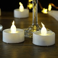 Lot de 24 bougies chauffe-plat à LED sans flamme, réalistes et brillantes, scintillantes et plus longues à piles