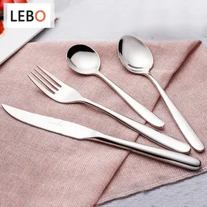 Luxe Restaurant Zilveren Bestek Set Met Salade Spork Salade Lepel Zilveren Ronde Lepel Set Voor Party Wedding