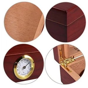 Humidor à cigares en bois de cèdre espagnol, style américain, laqué, portable, haut de gamme, classique, fait main, avec logo personnalisé, coffret de rangement, cadeau - Product Image 6