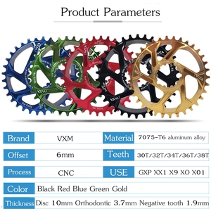 VXM Al 7075 pour pédalier de vélo BMX Cruiser 32-38T, plateau étroit large pour XX1 <span class=keywords><strong>XO1</strong></span> X1 GX XO X9, pièces de VTT - Product Image 2