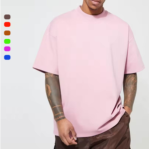 Vente en gros de t-shirts surdimensionnés en coton 100% avec impression DTG, t-shirt vierge lourd, nouveau t-shirt à col rond tendance pour hommes - Product Image 1