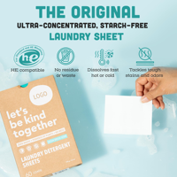 Feuilles de lessive écologiques OEM sous marque privée pour usage domestique – Détergent solide jetable anti-taches format voyage