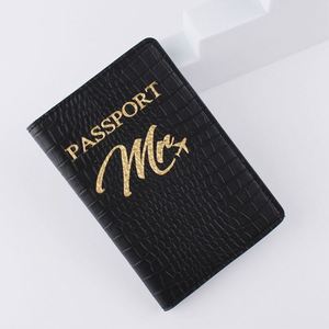 Estuche Protector de Cuero PU con Patrón de Cocodrilo para Identificación y Pasaporte para Parejas - Product Image 2