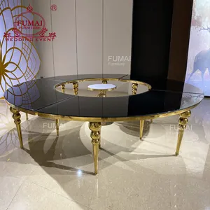 Party Mirror Glass Top S Round Shape Banquet Table For Sale