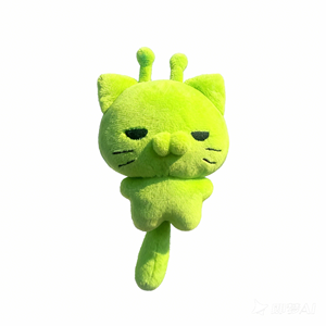 OEM/ODM 맞춤형 패션 재미있는 즐거운 녹색 외계인 고양이 인형 귀엽고 부드러운 작은 5cm 15cm 휴대용 및 편리한 플러시 장난감 - Product Image 2
