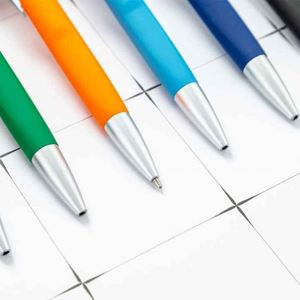 Rubber Coated Click <b>Cheap</b> Plastic Ballpoint Promotional Soft Touch Pen Custom Logo Accept - Product Image 3