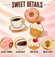 Hersteller OEM Großhandel Moderne Rosa Donut-Geschenkbox Anpassbare Metall-Emaille-Box mit Mengenrabatt
