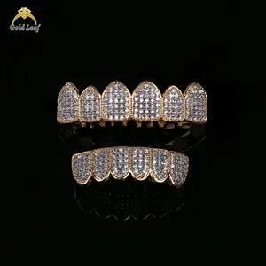 Goldleaf Jewelry Hip Hop Iced Moissanite Grill VVS Moissanite Teeth Grill Sterling Silver Diamond Grills