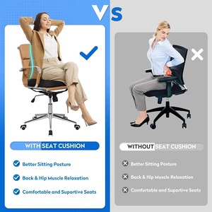 Coussin de siège ergonomique en gel rafraîchissant en forme de U pour le coccyx, idéal pour le bureau, la voiture et la maison - Product Image 2