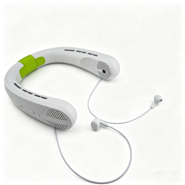 2026 New Headphone Wireless with Wearable Neck Fan for Outdoor Open Wireless Earbuds with Fan Function