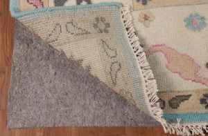 Nouveau Tapis de Salon Indien Oushak Fait Main Élégant en Coton 11' 9" X 8' 11" Tapis Noué Anti-Dérapant à Poils Plats Convivial pour Animaux de Compagnie - Product Image 6