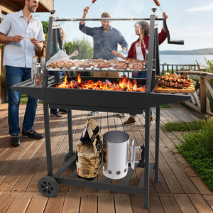 Argentine Barbecue Grill 131x54x138cm Rotisserie Kit Outdoor Camping Multifunctional Portable Rust Prevention - Product Image 1