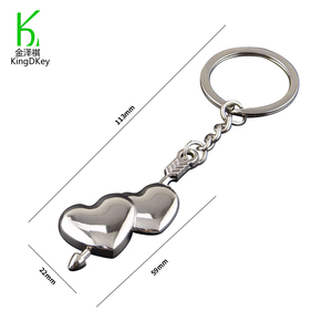 Chất Lượng Cao Couple Tim Quà Tặng Kim Loại Tình Yêu <span class=keywords><strong>Keyring</strong></span> Đôi Hearts Shape <span class=keywords><strong>Keyring</strong></span> Với Mũi Tên Mặt Dây Chuyền - Product Image 4