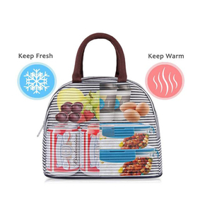 High Quality Aluminium Foil Waterproof Stripe <span class=keywords><strong>Lunch</strong></span> Cooler Bag Organizer For Women - Product Image 4