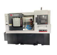 Torno CNC de Metal de Servicio Pesado con Bancada Inclinada, Control Fanuc/GSK, 12 Estaciones de Herramientas, 3 Ejes, Eje Y de 45 Grados para Fresado y Torneado
