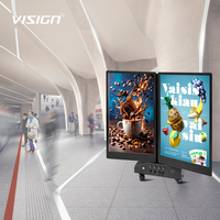 Affichage numérique extérieur VISIGN LCD double face Android OS 2000Nits alimenté par batterie et écrans mobiles pour la publicité