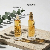 Flacon de parfum en verre irrégulier de 10 ml, forme dentifrice unique, finition mate givrée, contenant de parfum rechargeable avec vaporisateur et bille roll-on