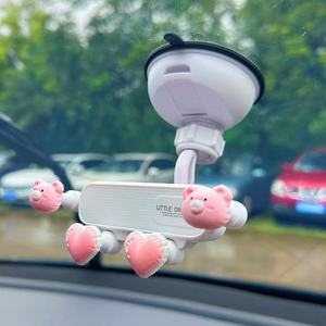 Soporte para Teléfono de <span class=keywords><strong>Coche</strong></span> con Diseño de Osito Rosa, Soporte Universal para Navegación, Antivibración, Estable, para Escritorio y <span class=keywords><strong>Coche</strong></span>, Flexible, Impermeable, con Ventosa - Product Image 4