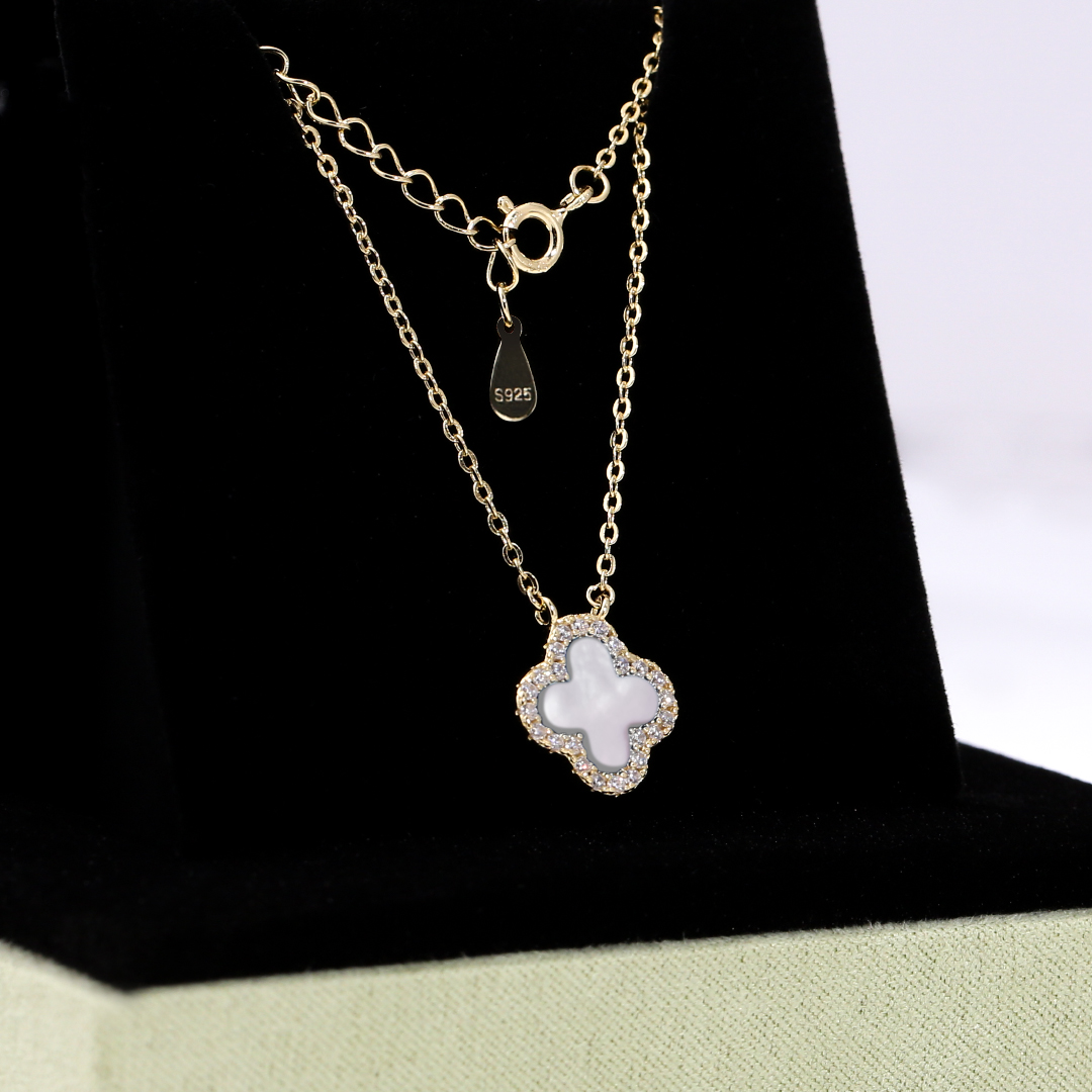 Necklace-14K Gold-White