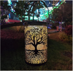 Vườn treo sắt kim loại trà ánh sáng Hàng Mã chủ nhà sản xuất thiết kế thủ công kim loại cổ trà ánh sáng năng lượng mặt trời tầng đèn lồng - Product Image 3