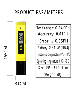 Tampilan Digital Layar Besar Portabel Presisi Tinggi Pena Uji Nilai <span class=keywords><strong>PH</strong></span> Ph02 Pengukur <span class=keywords><strong>PH</strong></span> Koreksi Otomatis Pengukur <span class=keywords><strong>PH</strong></span> - Product Image 3