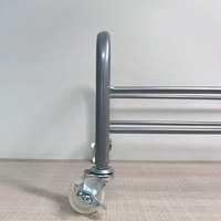 Base de panier de courses en métal à mouvement pivotant pratique, support mobile en acier pour panier de rangement de bureau et de maison