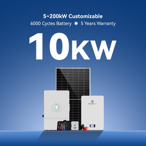ชุดแผงโซลาร์เซลล์ไฟฟ้าออฟกริด10KW 15KW 20KW 50KW แผงโซลาร์เซลล์ที่มีแบตเตอรี่เก็บลิเธียมไอออนและอินเวอร์เตอร์ deye - Product Image 1
