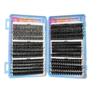40D‑160D Thick DIY Segment Eyelashes Hot Melt Cluster <b>Lashes</b> Blue <b>Lash</b> Book <b>Individual</b> False Eyelashes Extension for Beauty - Product Image 2
