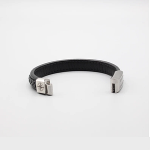 Braccialetto Medico per Autismo, Barra ID Personalizzata Incisa in Pelle e Acciaio Inossidabile con Chiusura Magnetica, Gioiello di Sicurezza per Emergenze - Product Image 2