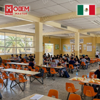 Ensemble de salle à manger MINYI BOW Mexico pour cafétéria et restaurant, design et aménagement intérieur, table 4 places, mobilier scolaire