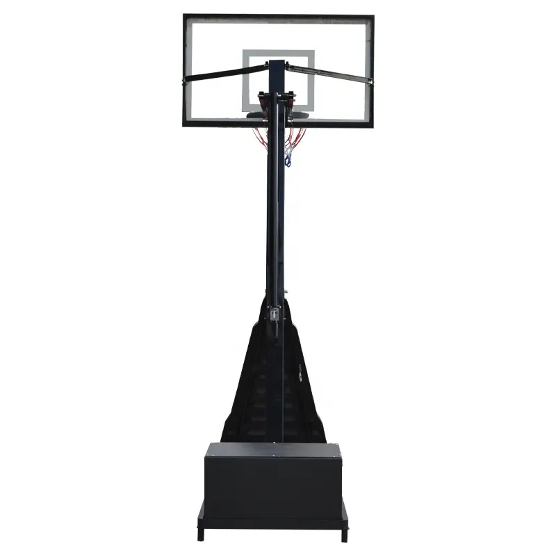 강철베이스가있는 성인용 높이 조절 휴대용 농구 후프 스탠드