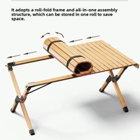 Table pliante en bois pour l'extérieur, design moderne et simple, forme rectangulaire, portable, camping, pique-nique, voyage, loisirs