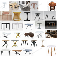 Table basse ronde moderne avec structure en métal, convertible, faite à la main, meubles de salon
