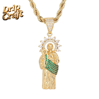 Religiöse Anhänger für Männer und Frauen Hip-Hop-Schmuck, Beliebter Schmuck aus Kupfermaterial mit 14k Gold Beschichtung, Großhandel Möglich