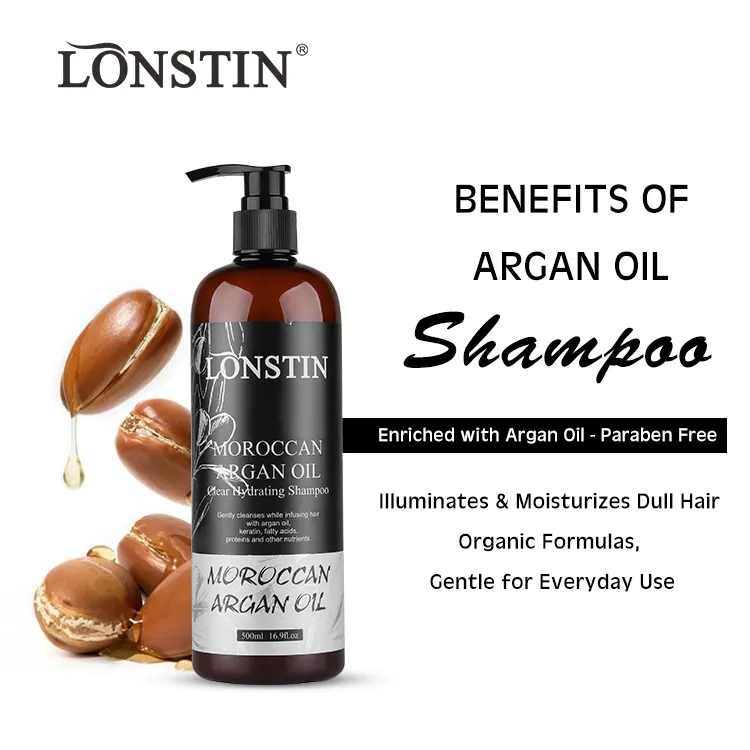 Private Label Best Natural Hair Product Organic Argan Oil Morocco Hair Shampoo For Black Woman