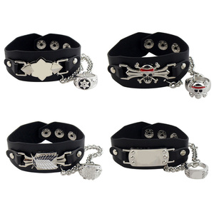 Accesorio de Joyería para <span class=keywords><strong>Cosplay</strong></span>, Brazalete de Cuero PU de Anime, Personaje de Dibujos Animados, <span class=keywords><strong>Akatsuki</strong></span>, <span class=keywords><strong>Sasuke</strong></span>, Kakashi, Brazalete de Aleación con Anillo - Product Image 1