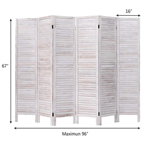 Séparateur de pièce classique en bois blanc, écrans de séparation hauts et pliants et diviseurs de pièce - Product Image 4