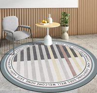 Tapis rond géométrique abstrait moderne, imprimé marbre, antidérapant, lavable, décoration d'intérieur pour salon et chambre
