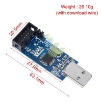 Módulo oficial de programação USBASP USBISP AVR USB ISP USB ASP ATMEGA8 ATMEGA128 Suporte Win7 64 Placa