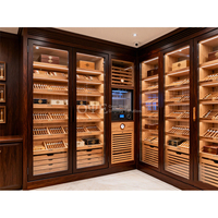 Humidor en verre sur mesure pour boutique de tabac, armoire à cigares en cèdre espagnol de conception classique, fabriquée à la main