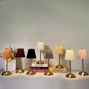 Hot Sale Pleated Fabric Lampshade with Anti-glare Function Portable <strong>Touch</strong> Dimmable LED Table <strong>Lamp</strong> for Restaurant Hotel <strong>Bedside</strong> - Product Image 4