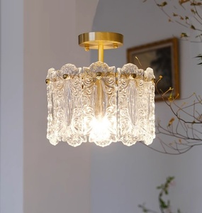 Luminaire de couloir en crème française, luminaire de couloir, <span class=keywords><strong>d</strong></span>'<span class=keywords><strong>entrée</strong></span>, de balcon, de dressing, luminaire de plafond en verre créatif, luminaire suspendu pour <span class=keywords><strong>hall</strong></span> <span class=keywords><strong>d</strong></span>'<span class=keywords><strong>entrée</strong></span> - Product Image 2