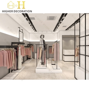 Meubles de magasin de vêtements en <span class=keywords><strong>vente</strong></span> chaude, présentoir de vêtements en bois unique pour magasin de vêtements, prix d'usine - Product Image 2